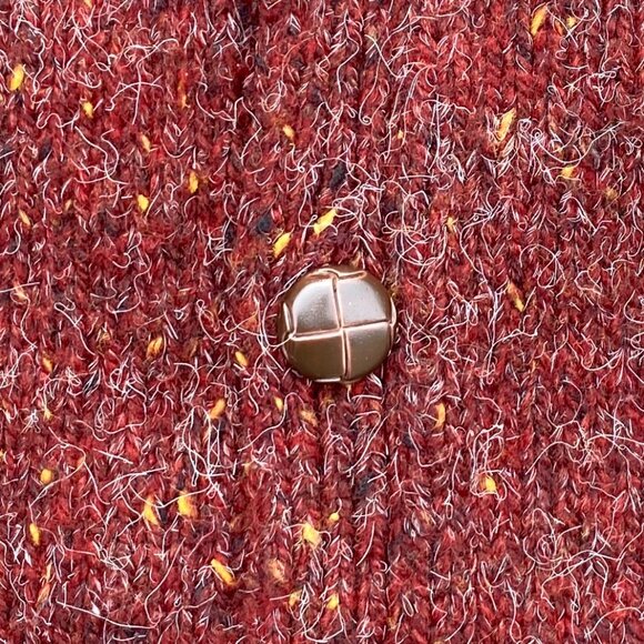 Vintage Claybrooke Wool Cardigan Rust Shag Kurt Cobain Grunge Grandpa Sweater-M - Picture 4 of 14